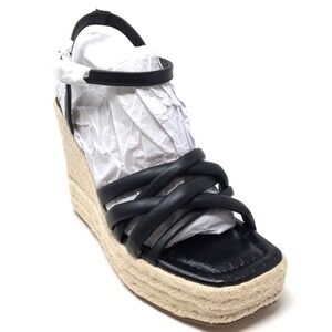Circus By Sam Edelman Irene Black Strappy Platform Espadrille Wedge Sandals